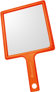 Зеркало заднего вида DEWAL пластик оранжевое с ручкой, 21,5х23,5см 