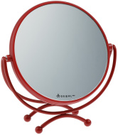 Зеркало DEWAL , в красной оправе, пластик/металл, 18,5 х 19 см 