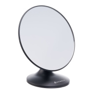 Зеркало настольное DEWAL, круглое пластик, черное, одностороннее 20 х20см