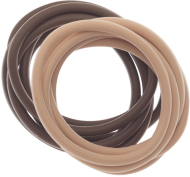Резинки для волос DEWAL, силиконовые, коричневый /бежевый  12 шт/уп 