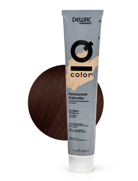 Купить 5.18 Краситель перманентный IQ COLOR DEWAL Cosmetics, DC5.18, Германия, 5.18 Light ash brown brunette