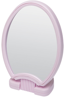 Зеркало двухстороннее настольное на пластиковой подставке DEWAL BEAUTY зеркало настольное подвесное круг двустороннее с увеличением d зеркальной поверхности 16 см серебристый