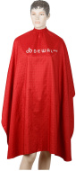 Пеньюар для стрижки DEWAL "Логотип", полиэстер, красный 128х146 см. на крючках