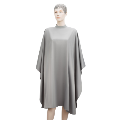 Пеньюар для стрижки"Матовый", полиэстер, серый, 136х150 см, на крючках DEWAL AA42grey