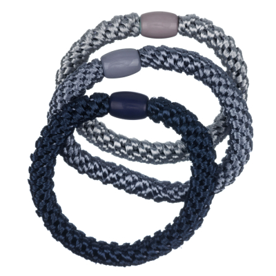 Резинки для волос, серый/серебряный/темно-синий 3шт/уп DEWAL RE045