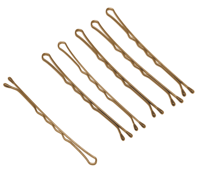 Невидимки 60 мм волна, золотистые (60 шт.) DEWAL SLN60V-5/60