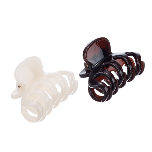 Мини заколка-краб 2 шт/ уп., цвет шоколадный/молочный DEWAL BEAUTY 3001BD