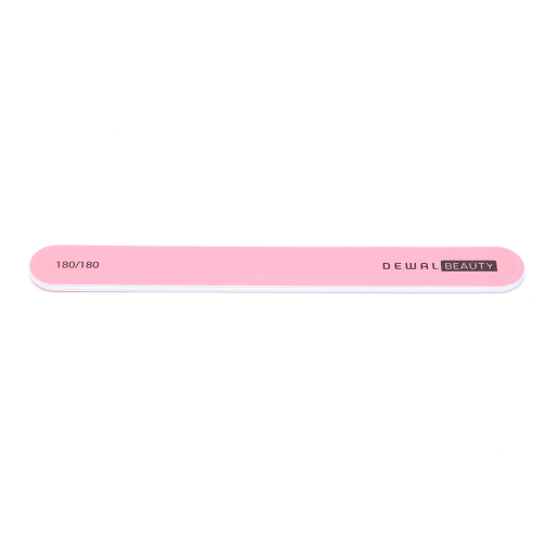 Пилка для ногтей, прямая розовая 1,9х17,8 см, 180/180 грит  DEWAL BEAUTY 9102204