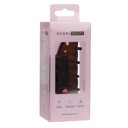 Заколка- краб коричневая, матовая  DEWAL BEAUTY DB3946Brown