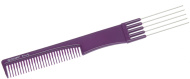 Расческа для начеса с металлическими зубцами фиолетовая DEWAL BEAUTY DBFI6506