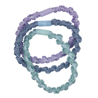 Резинки для волос, цвет сиреневый/мятный/серо-синий (3шт.)  DEWAL BEAUTY DBR3325