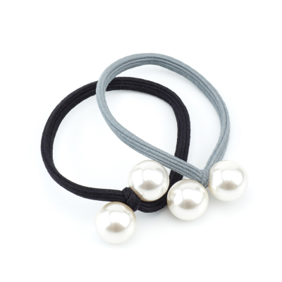 Резинки для волос цветные, с бусинками, midi (2 шт.) DEWAL BEAUTY DBR90