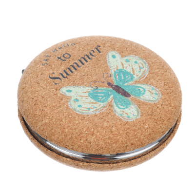 Зеркало серия "Пробковая" карманное круглое  DEWAL BEAUTY DPMP-2712PN